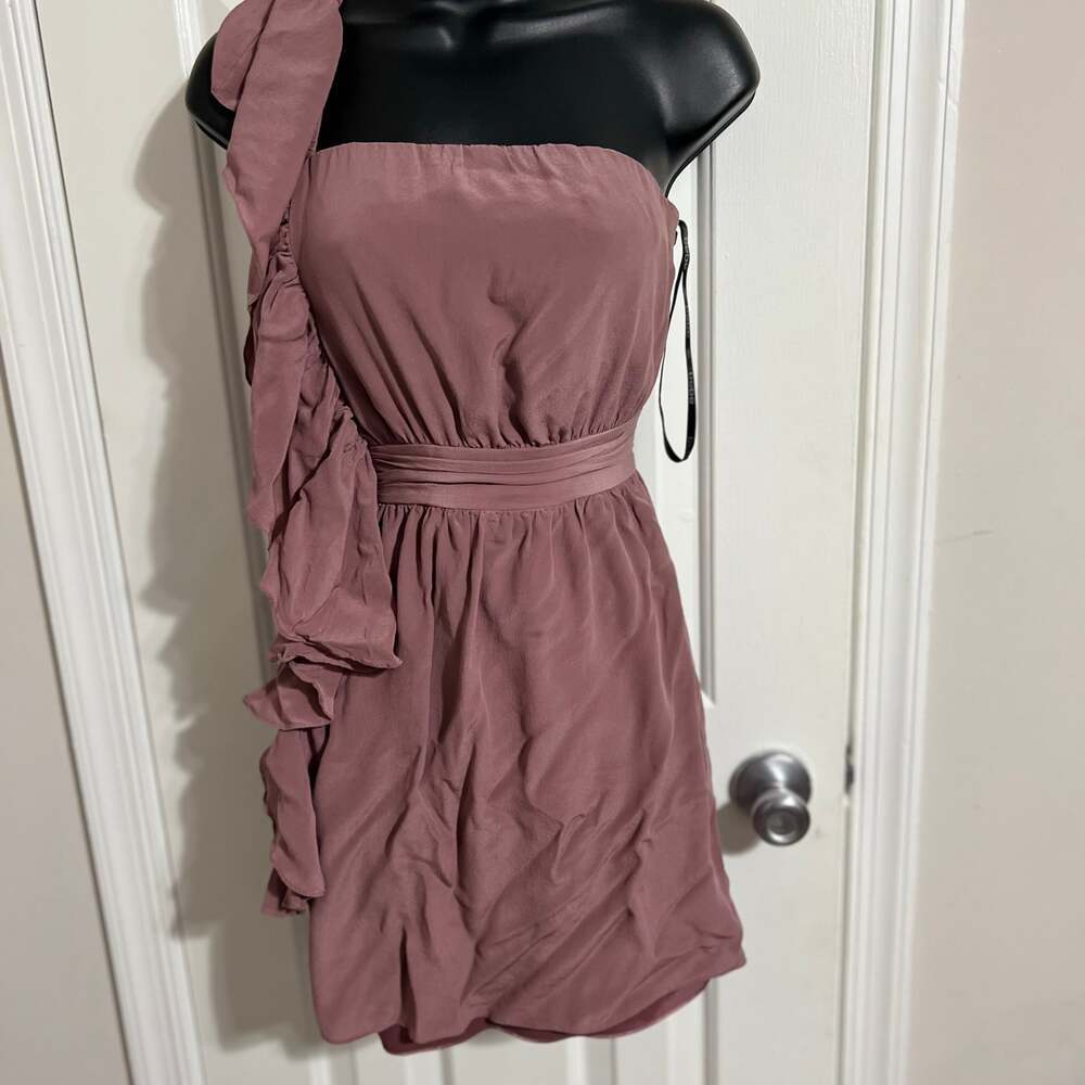 Bebe One Shoulder Ruffle Mini Dress - Picture 2 of 8